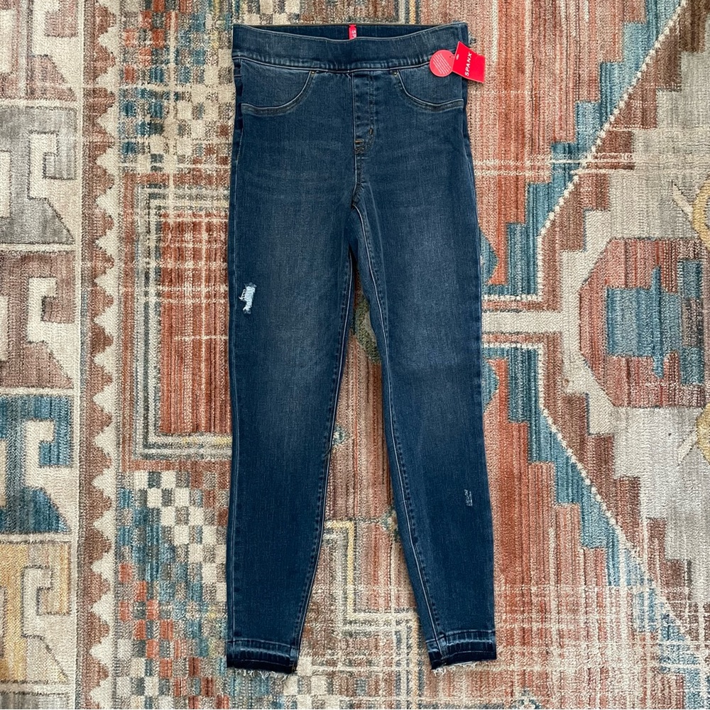SPANX Distressed Skinny Jeans Medium Wash Size Small